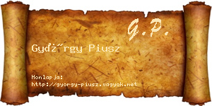 György Piusz névjegykártya